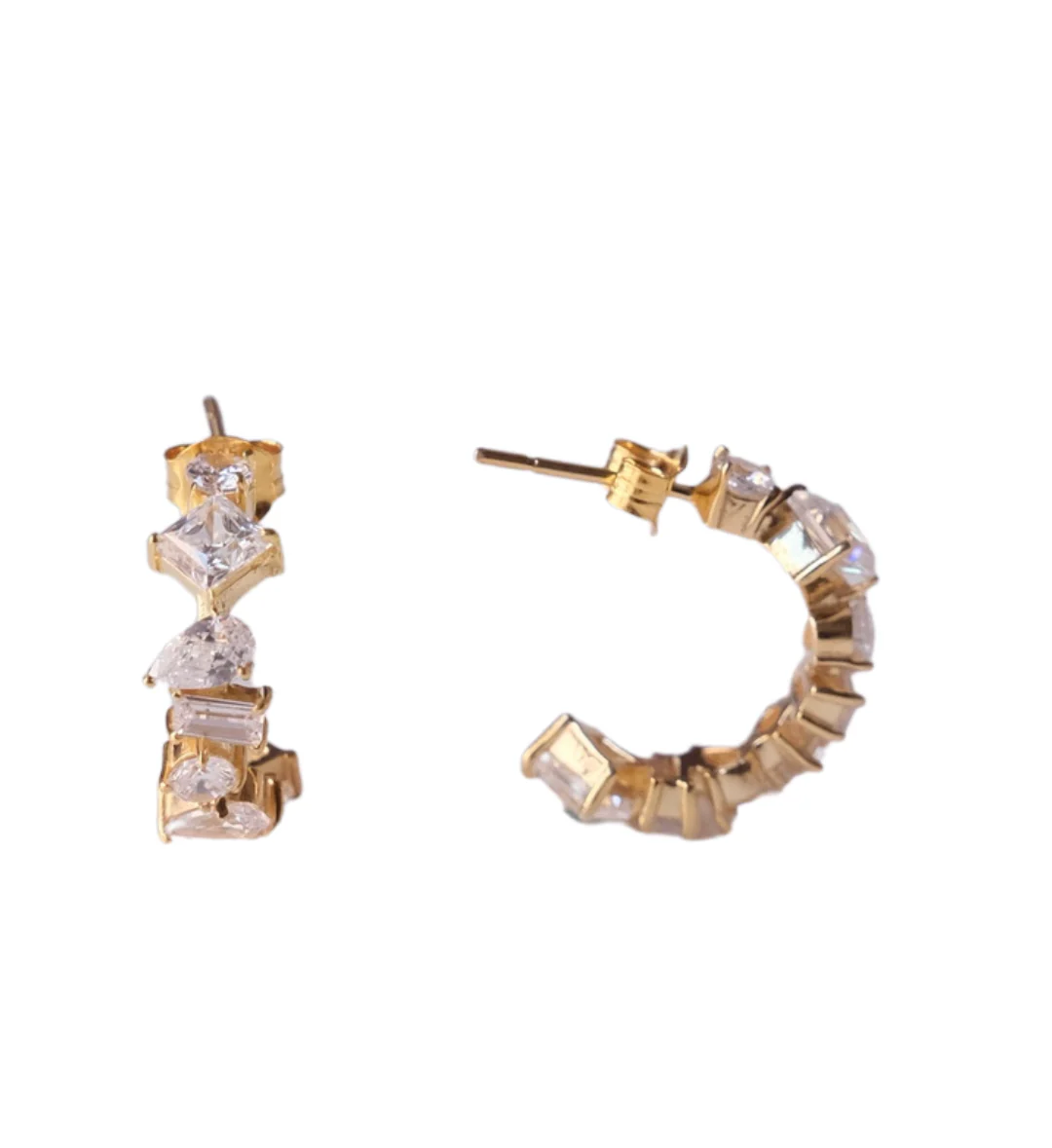 Multi Shape CZ Hoops Earring - Image 3