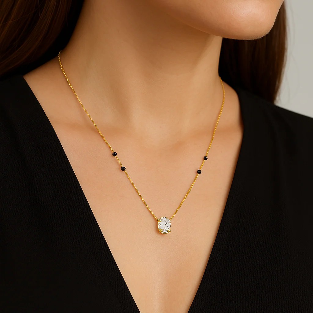 Oval Diamond Mangalsutra