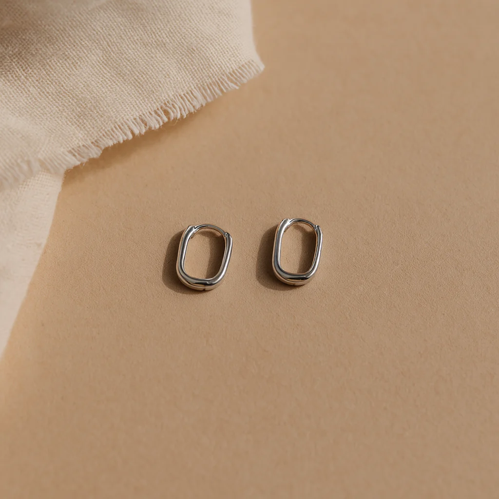 Oval Huggie Earring - Image 3