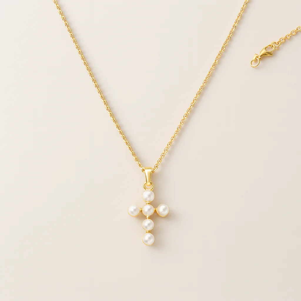Pearl Cross Necklace - Image 5