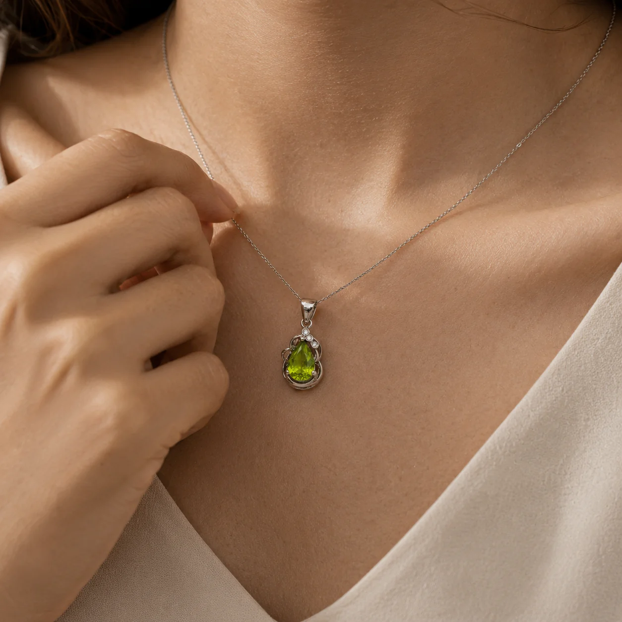 Peridot Pear Charm - Image 4