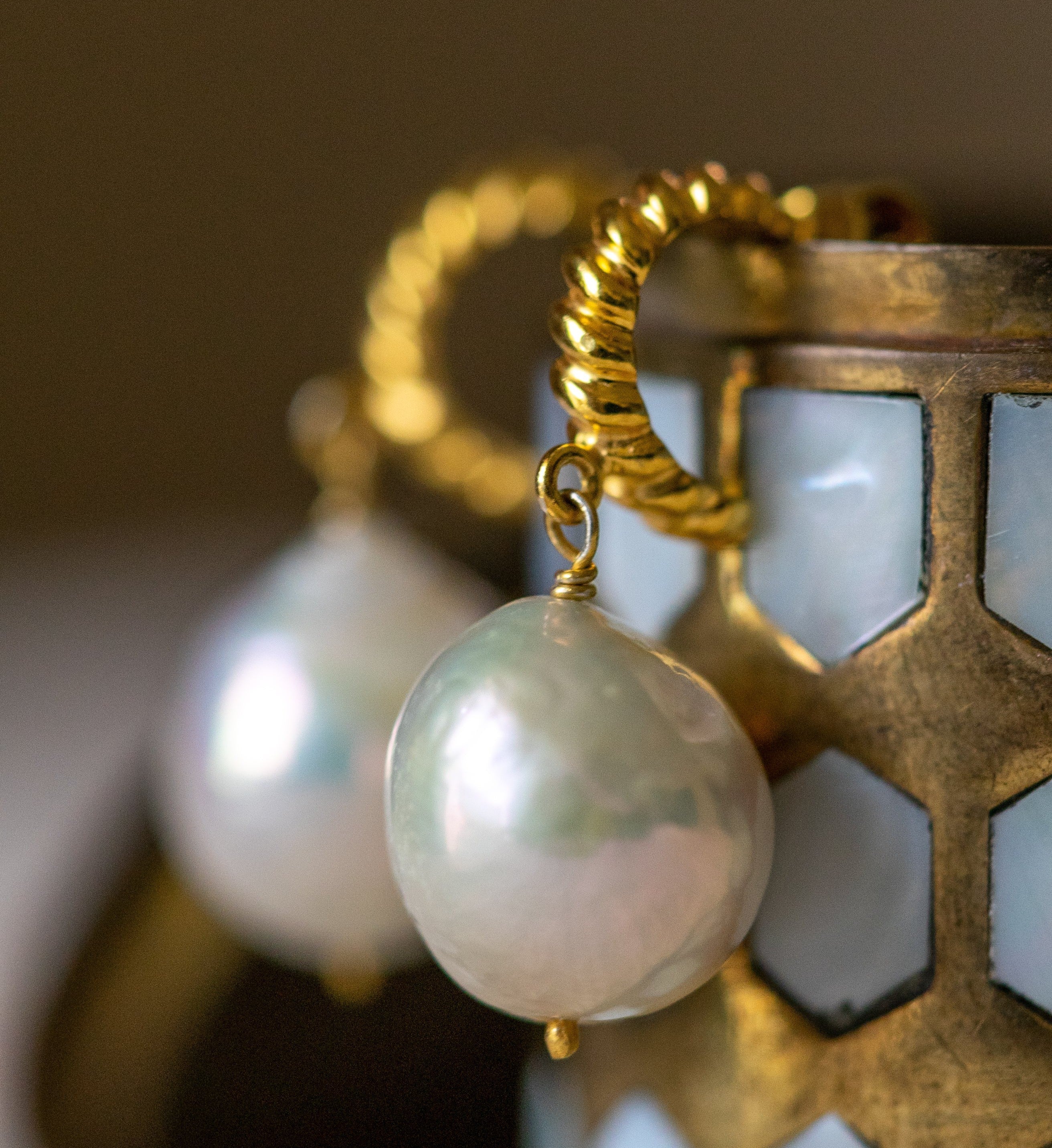 Perle Huggie Hoops - Image 3