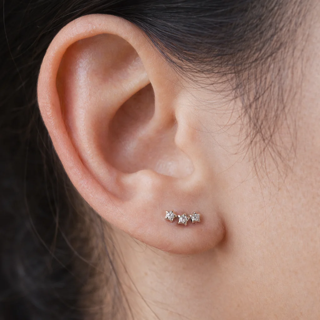 Petite Diamond Curve Studs - Image 4