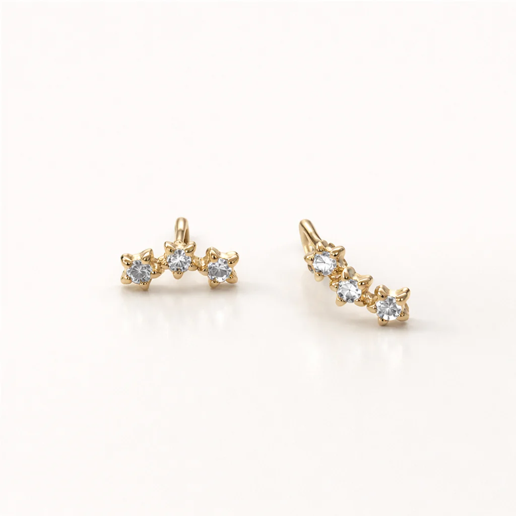 Petite Diamond Curve Studs - Image 7