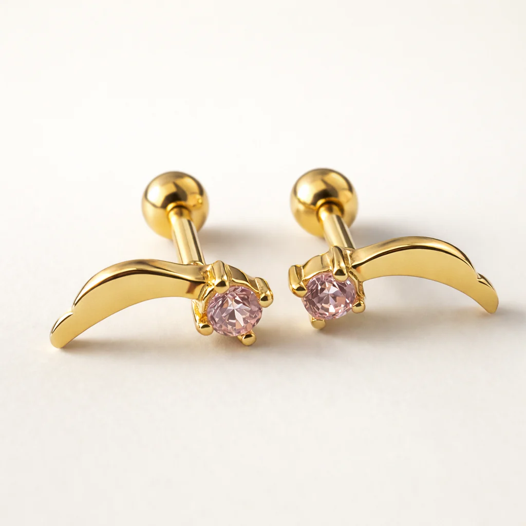 Pink Falling Studs