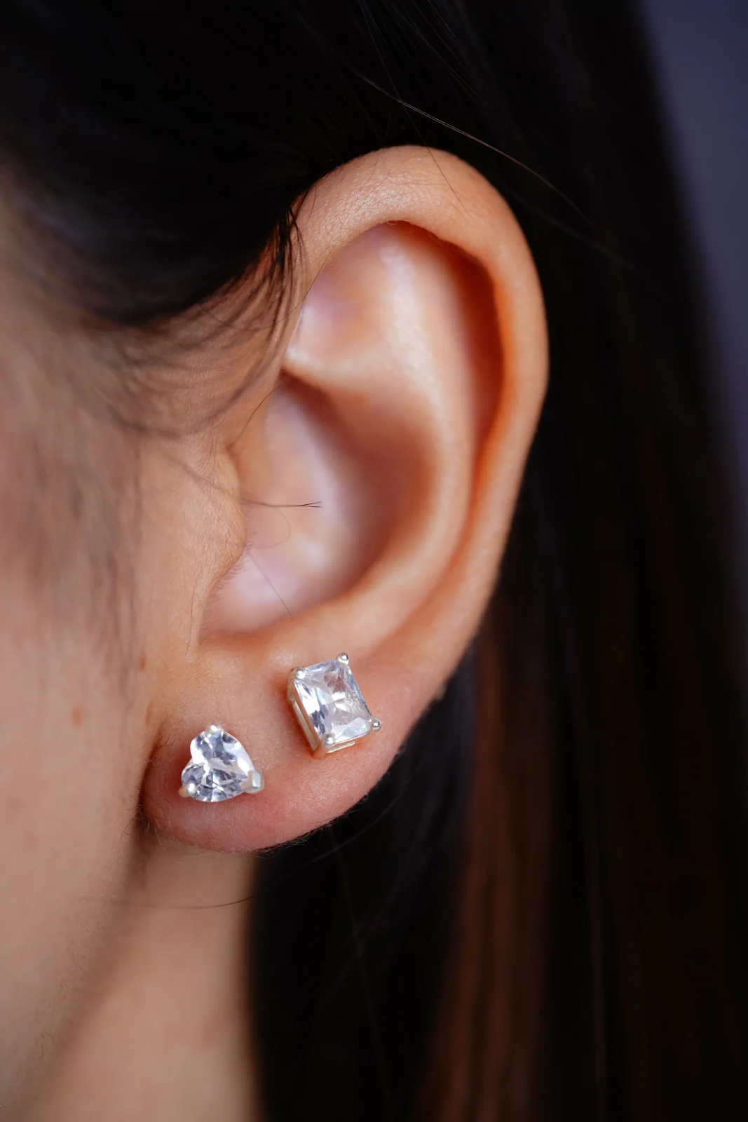 Heart Diamond Studs - Image 3