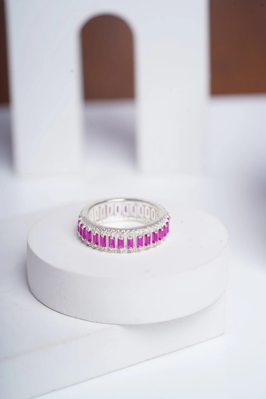 Rose Quartz Eternity Ring - Image 6