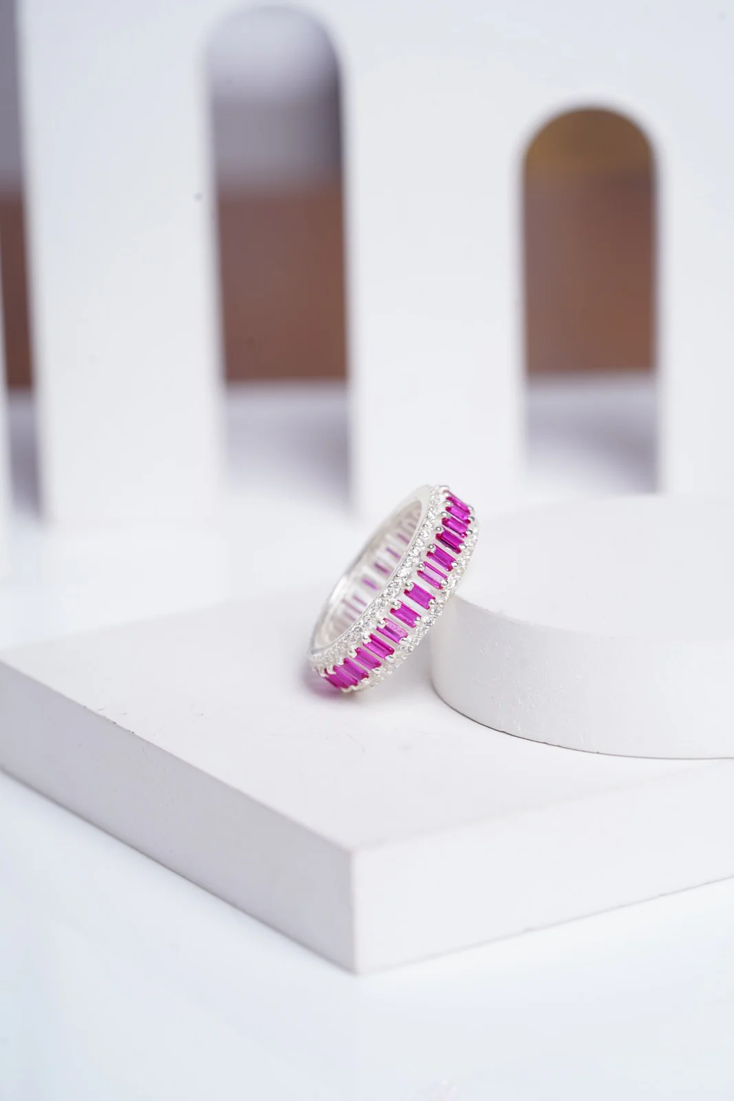Rose Quartz Eternity Ring - Image 8