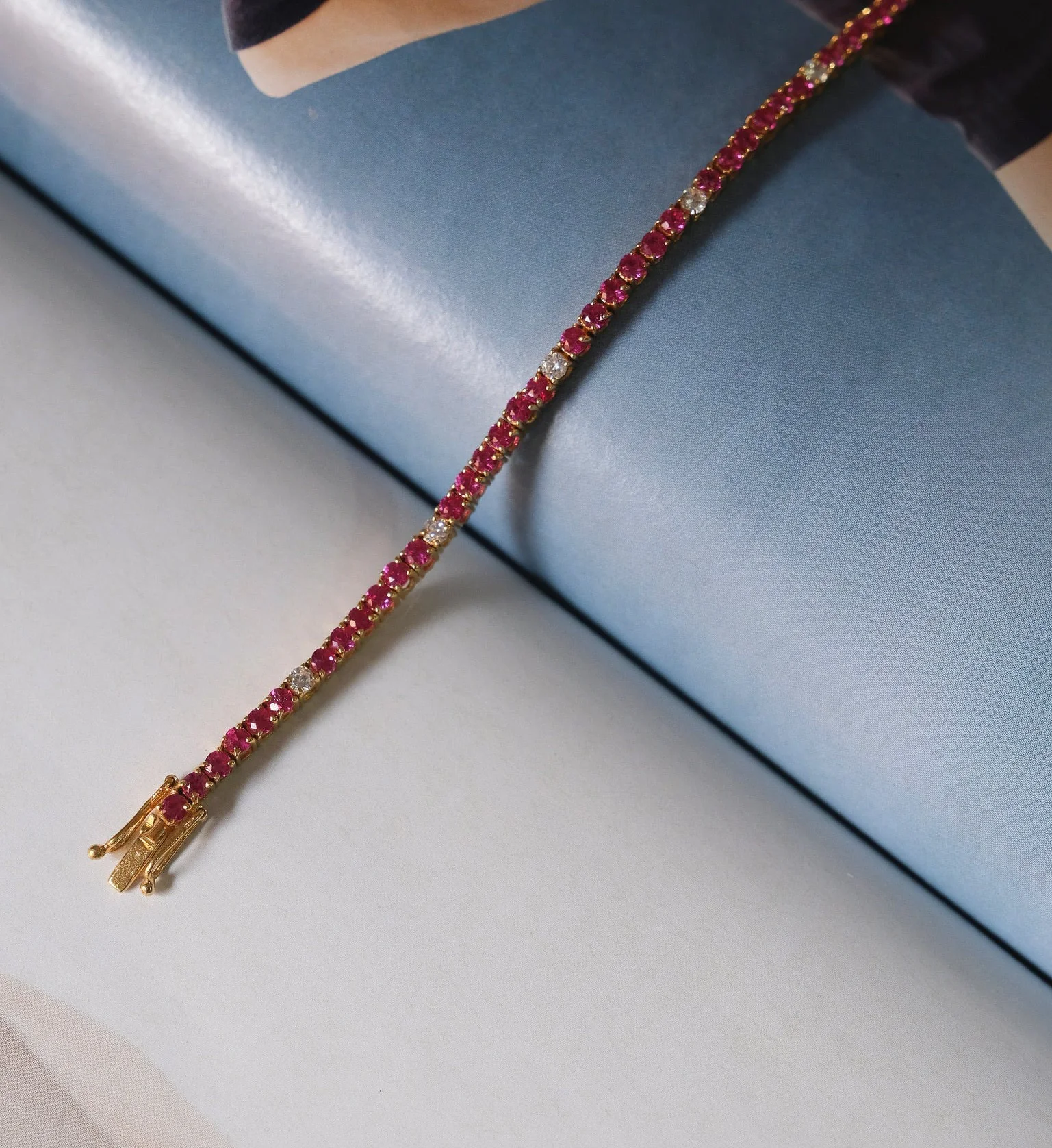 Ruby Diamond Tennis Bracelet - Image 5
