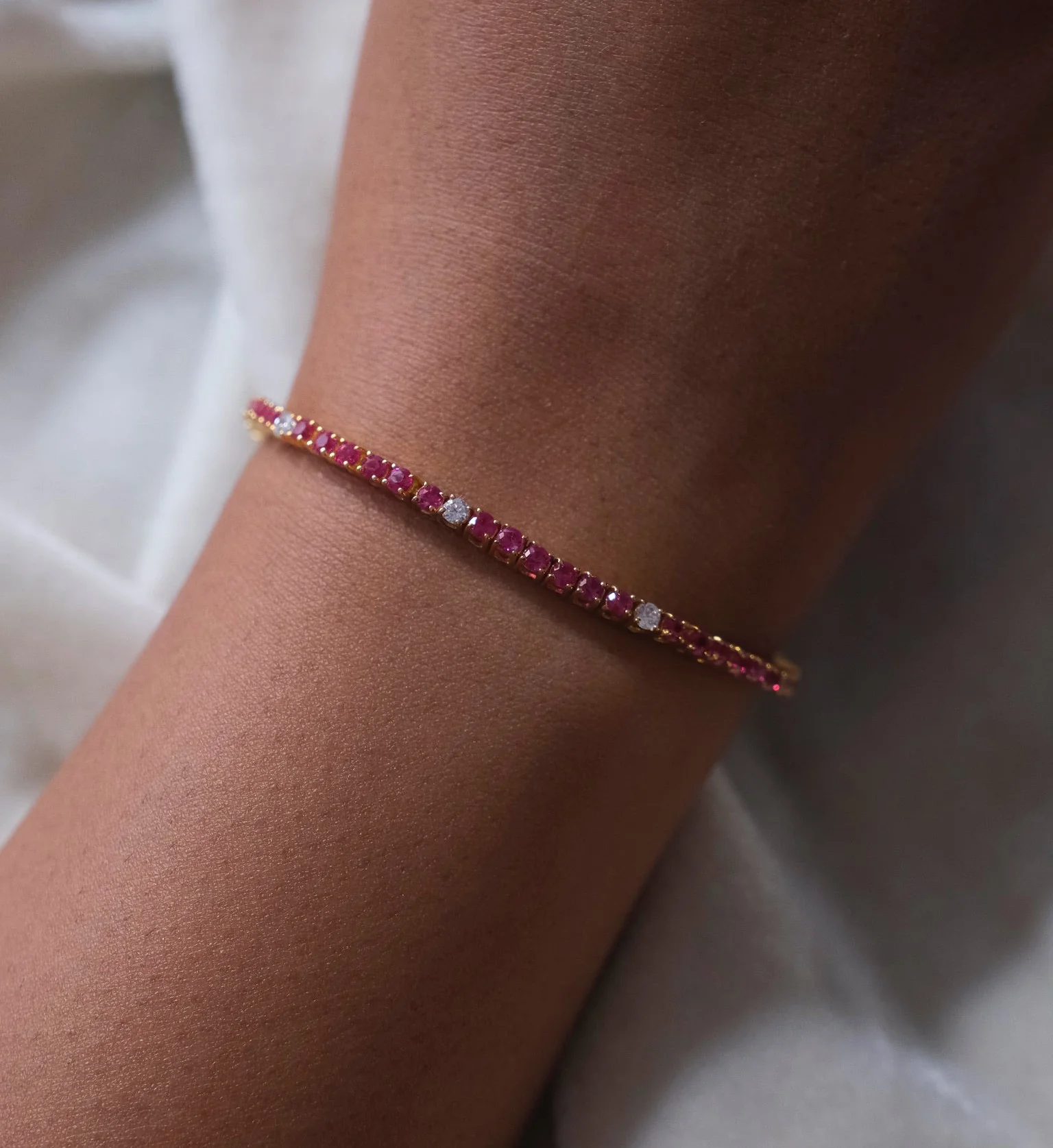 Ruby Diamond Tennis Bracelet - Image 6