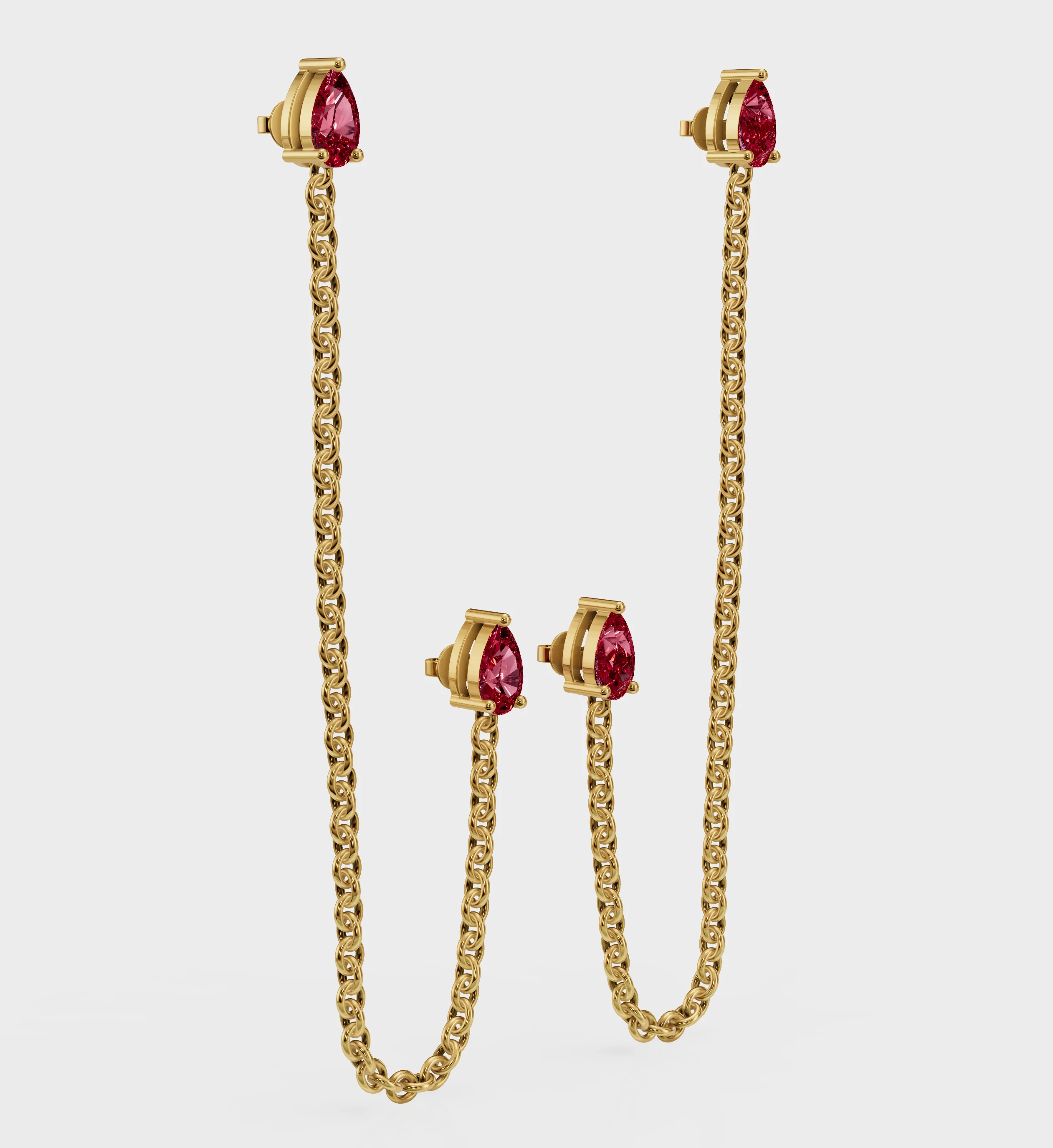 Ruby Drop Ear Chain - Image 4