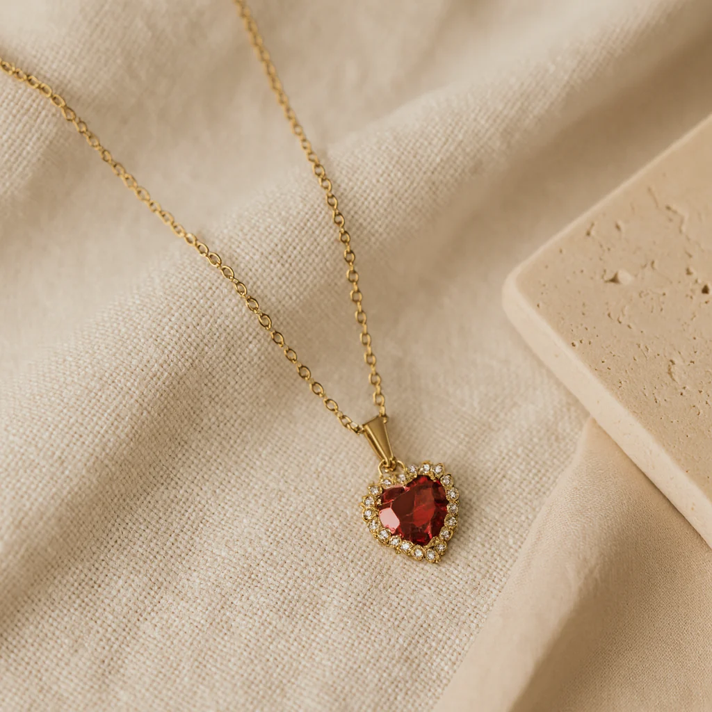 Ruby Heart Necklace - Image 2
