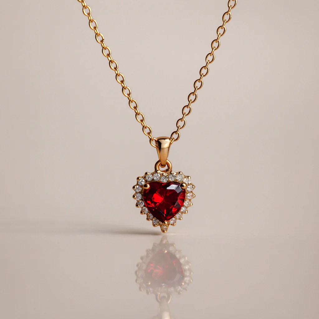 Ruby Heart Necklace - Image 3