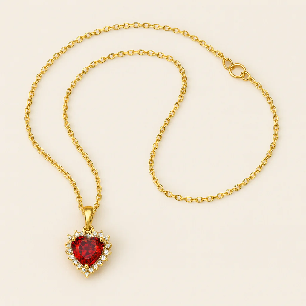 Ruby Heart Necklace - Image 5