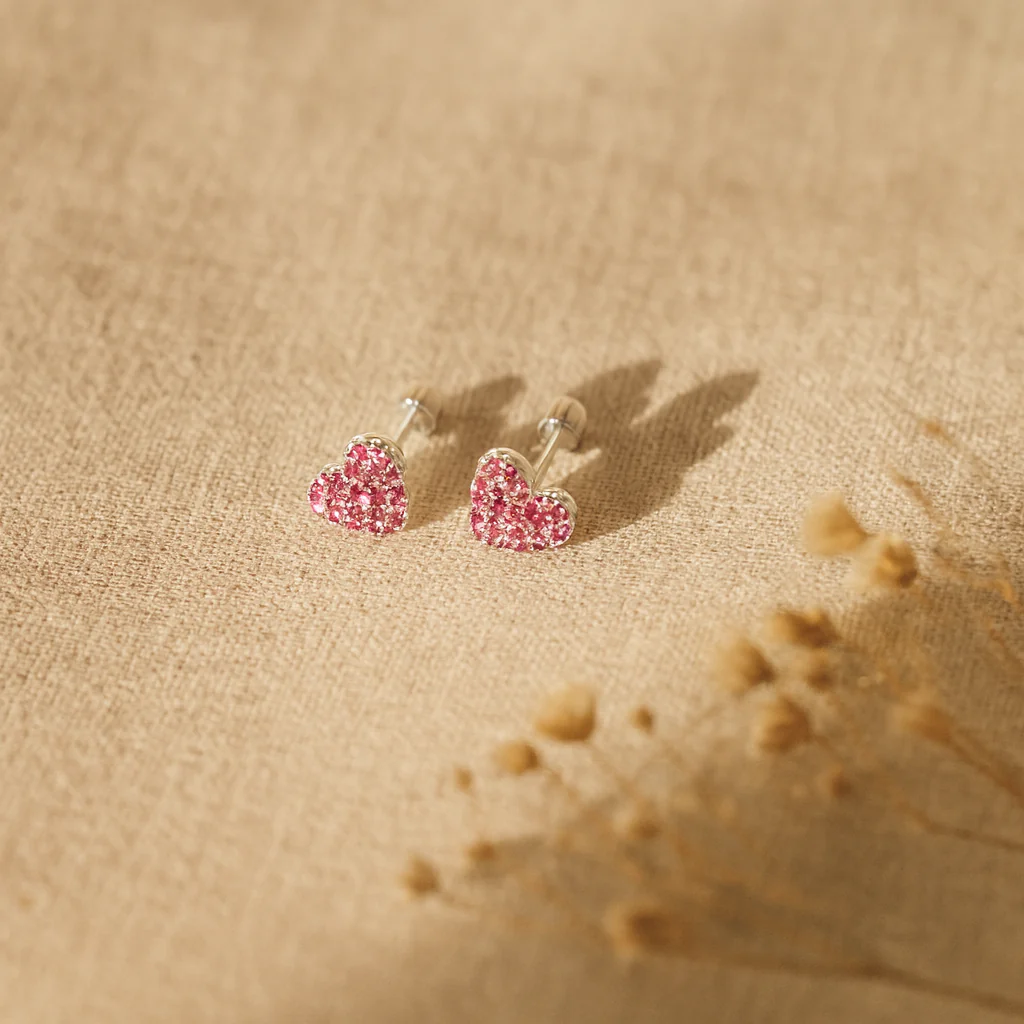 Ruby Heart Studs - Image 5