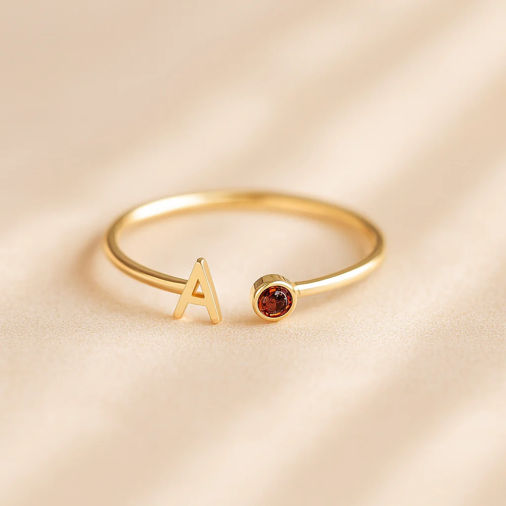 Ruby Initial Ring