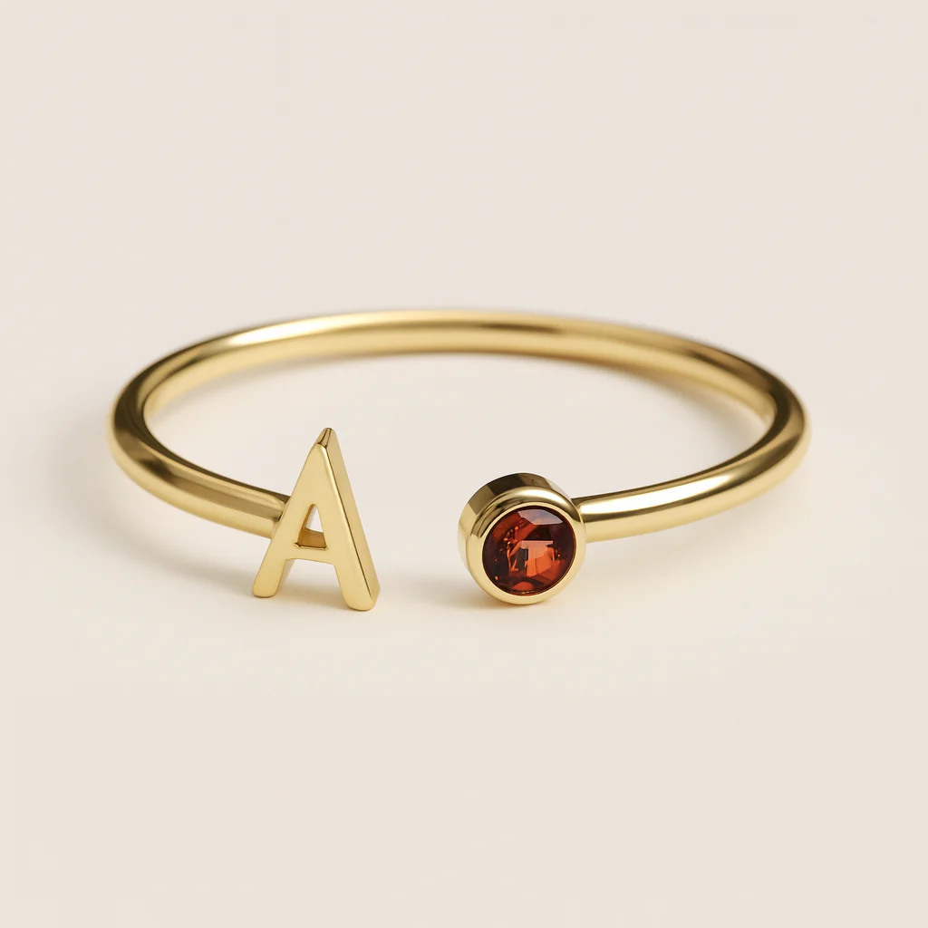 Ruby Initial Ring - Image 4