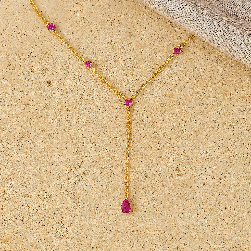 Ruby Lariat Necklace - Image 3
