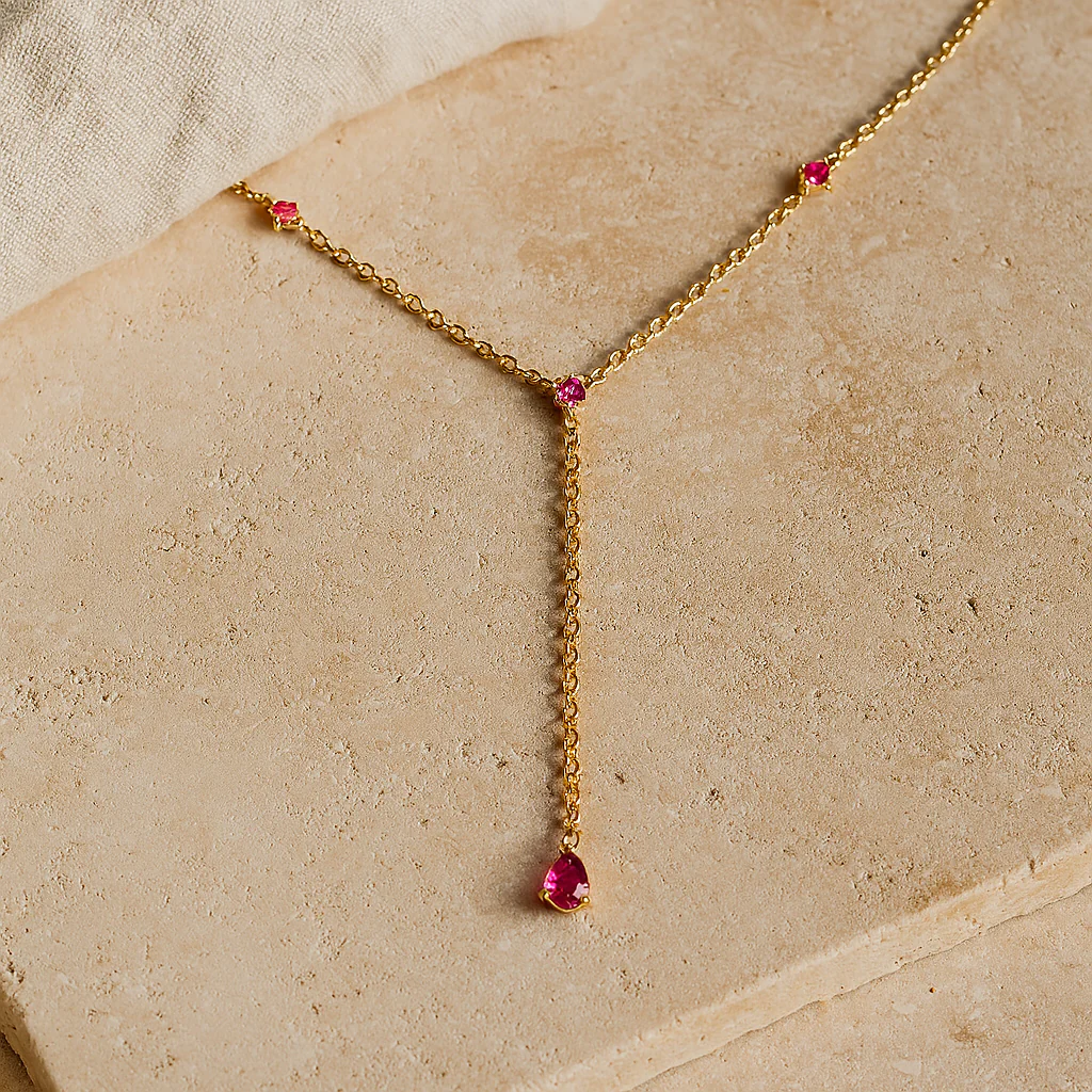 Ruby Lariat Necklace - Image 5