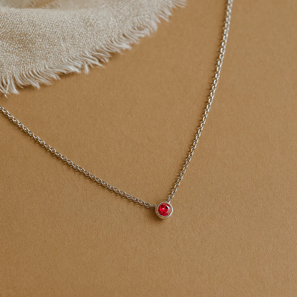 Ruby Solitaire Necklace - Image 4