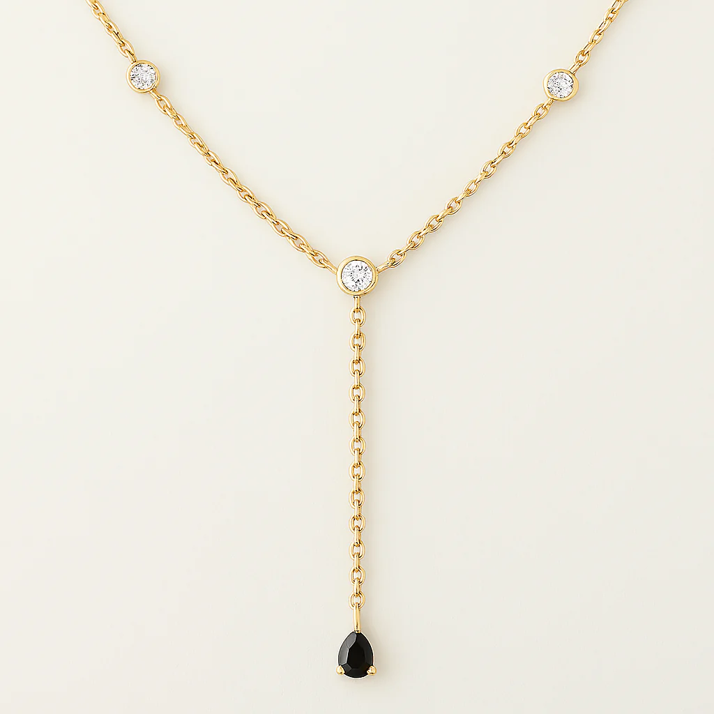 Sapphire Duet Lariat Necklace - Image 9
