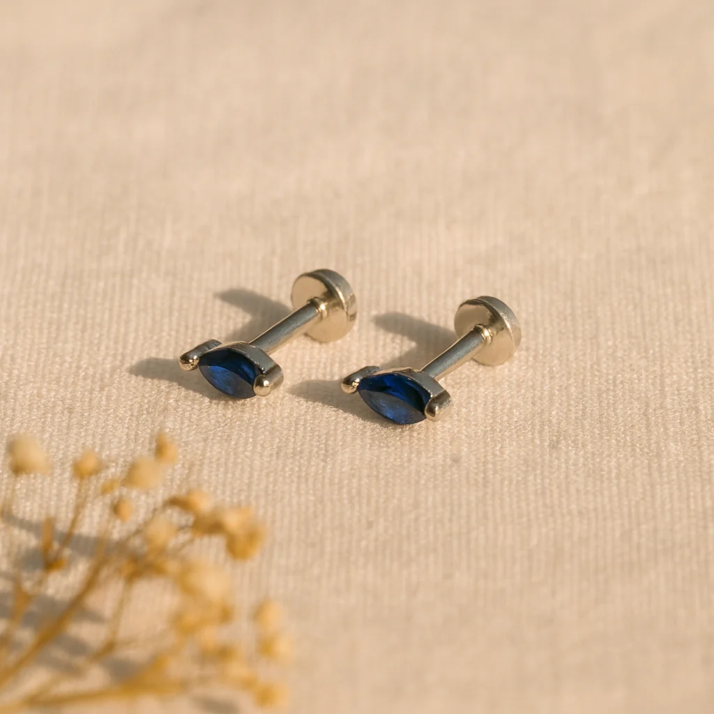 Sapphire Marquise Studs - Image 6