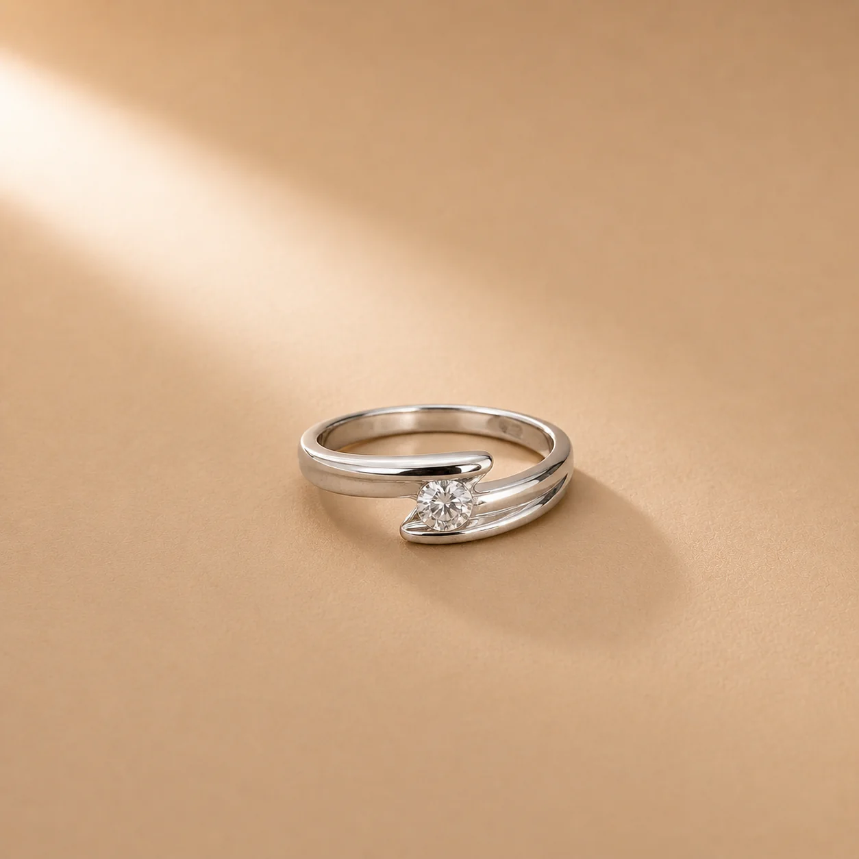 Serene Twist Solitaire Ring