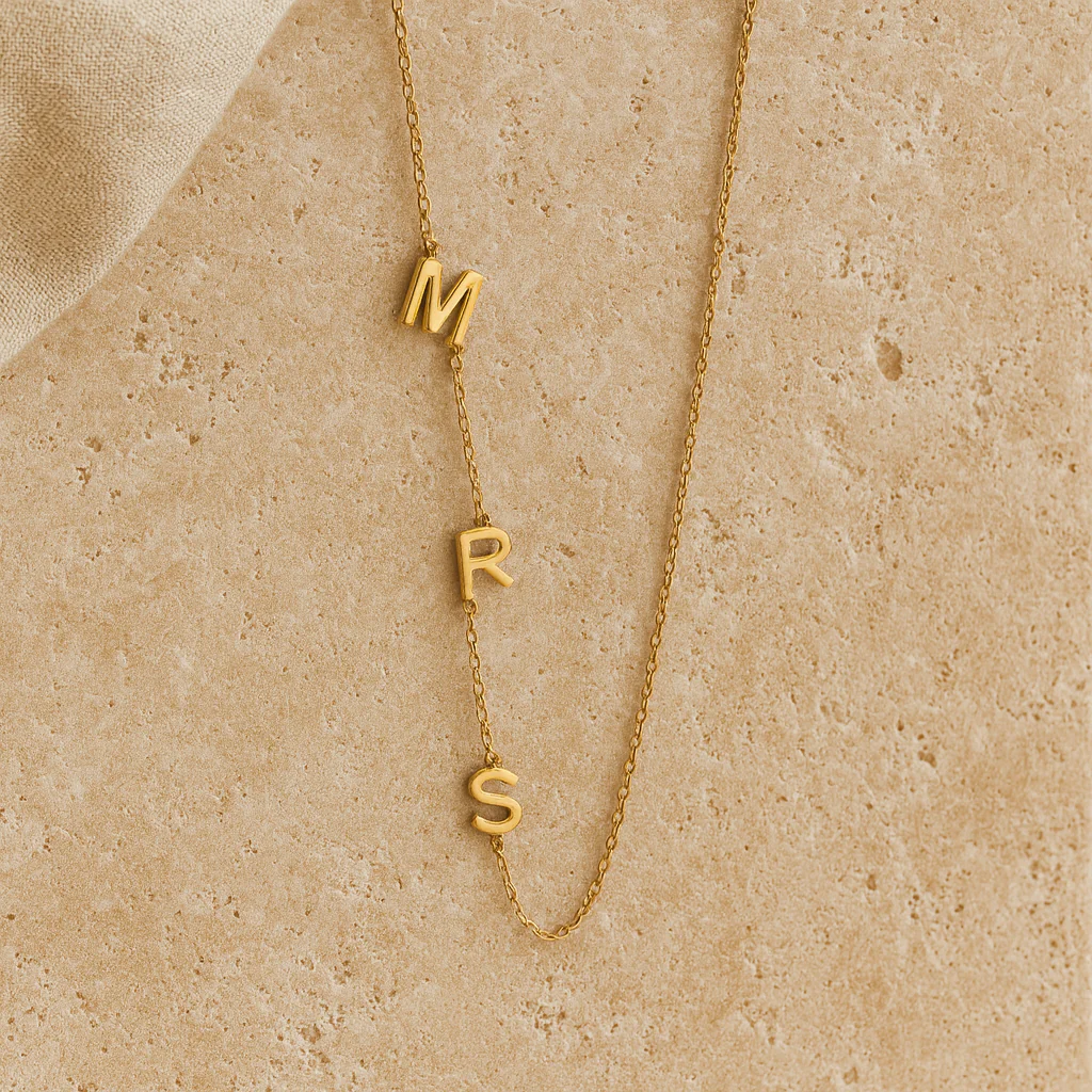 Sideway Initial Necklace - Image 2
