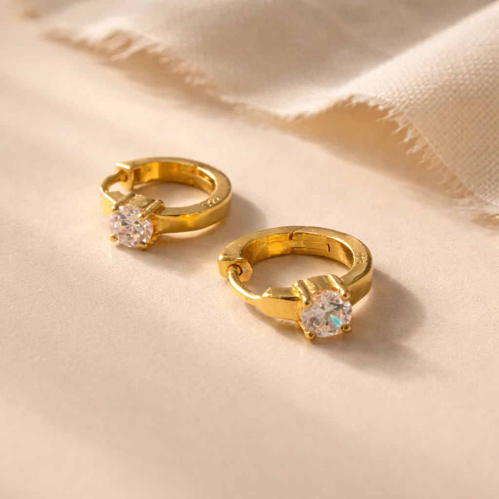 Single Diamond Huggie - Image 4