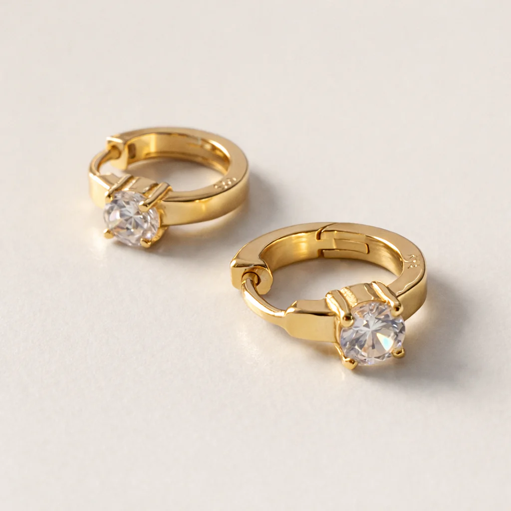 Single Diamond Huggie - Image 5