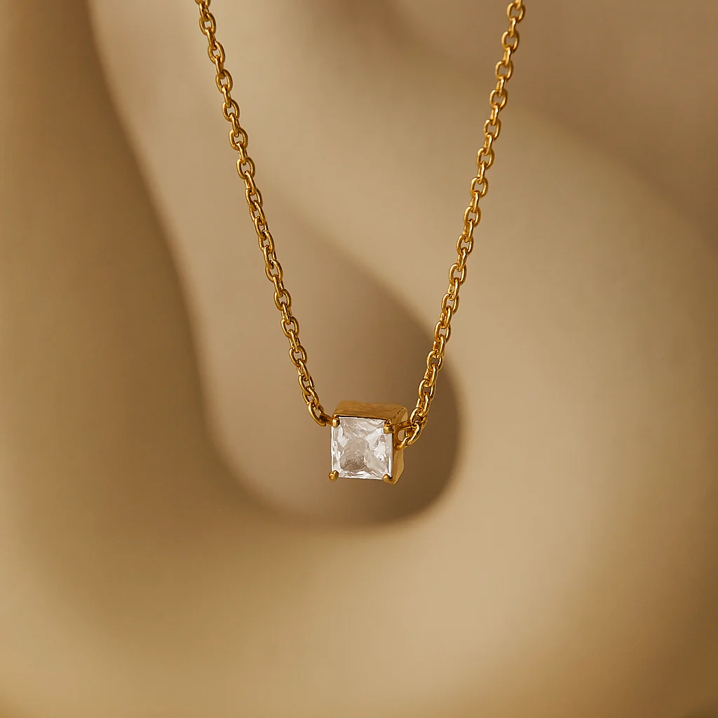 Square Diamond Necklace - Image 3