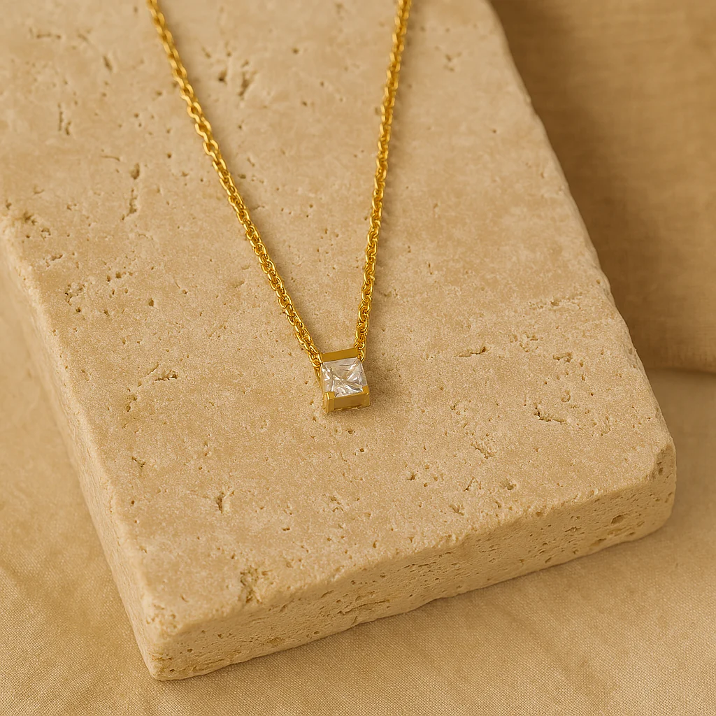 Square Diamond Necklace - Image 6