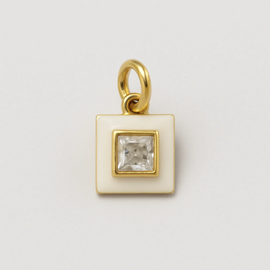 Square Enamel Charm