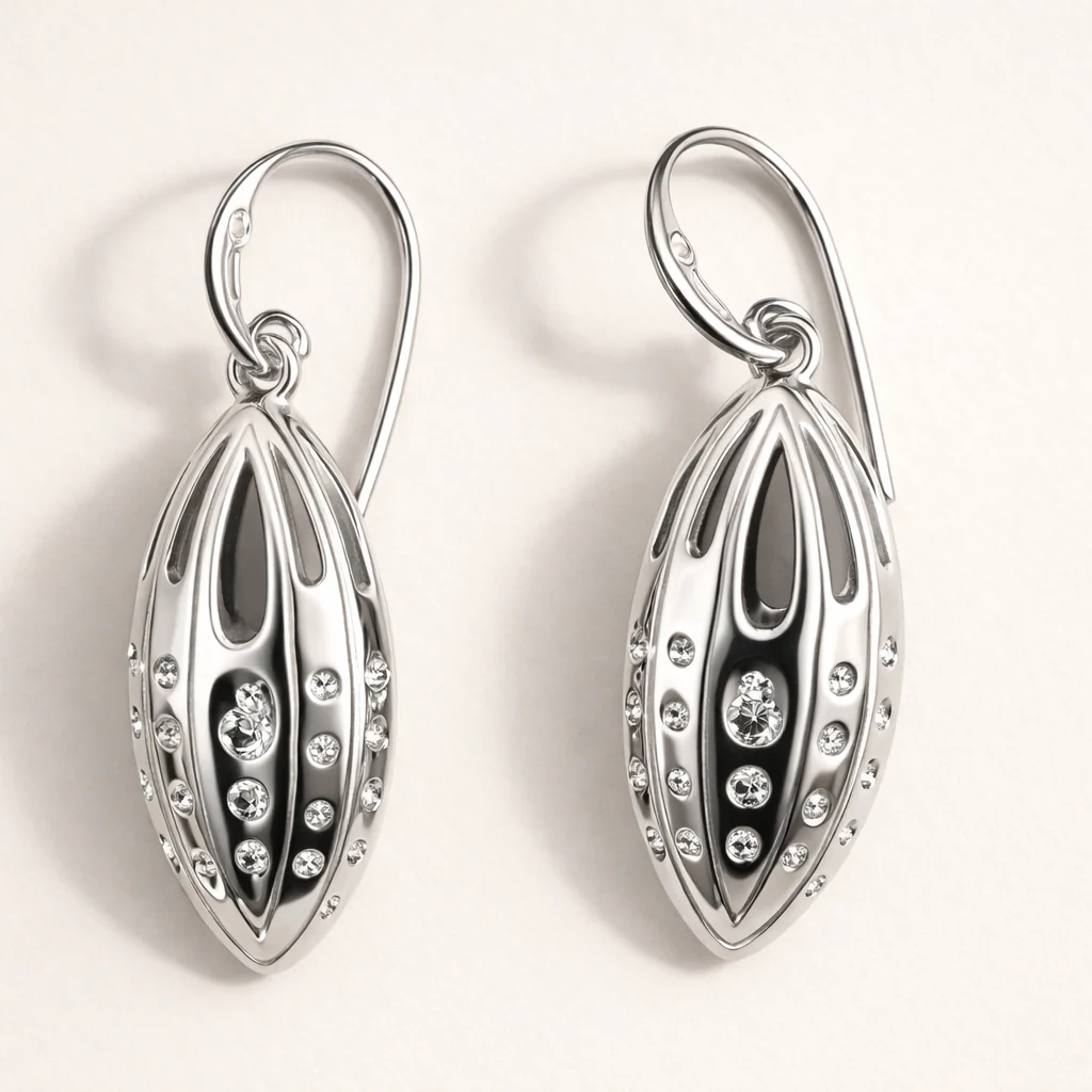 Teardrop Frame Earrings - Image 3