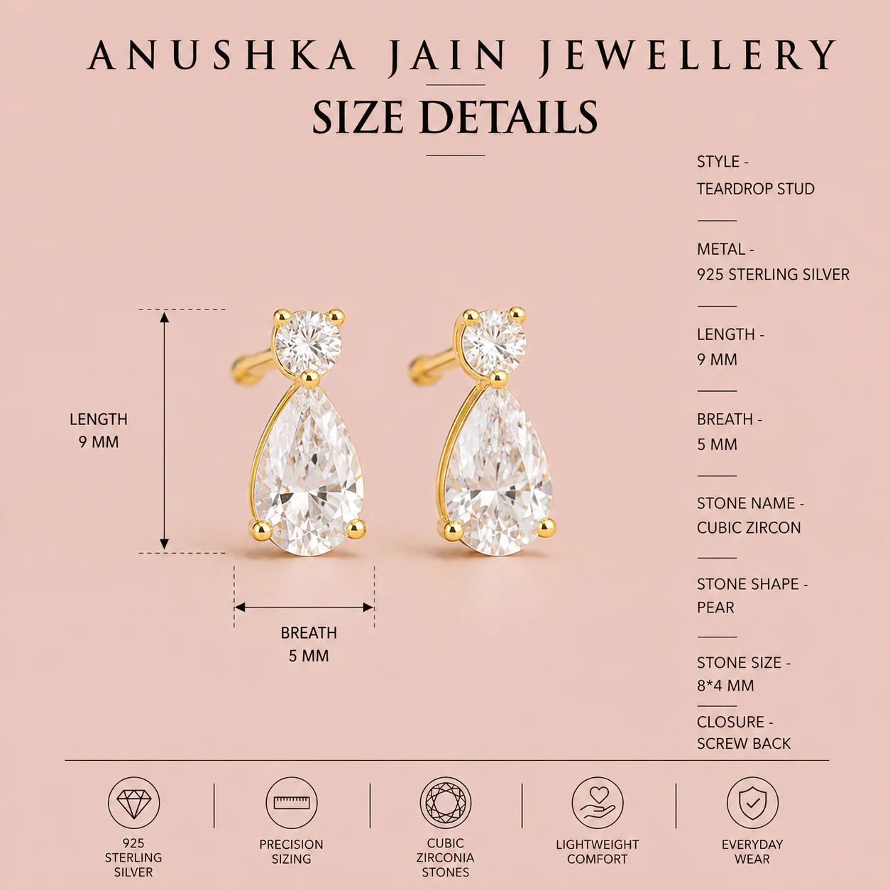 Teardrop Stud - Image 3
