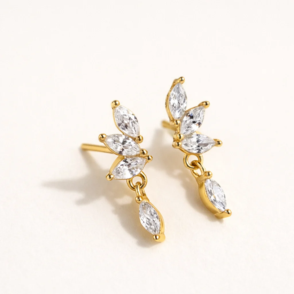 Tri Marquise Drop Stud - Image 4