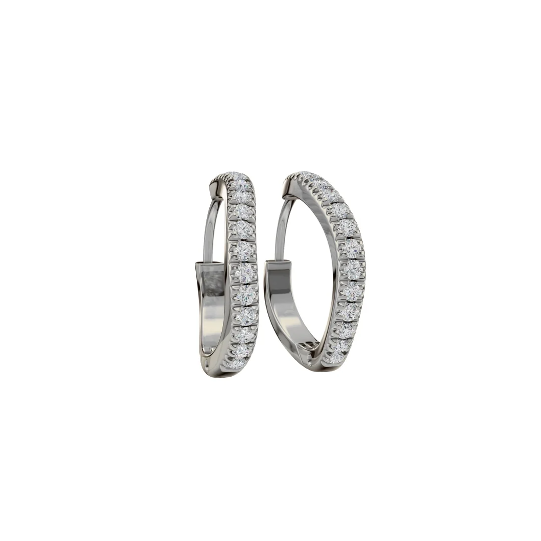 Wave Diamond Hoops - Image 7